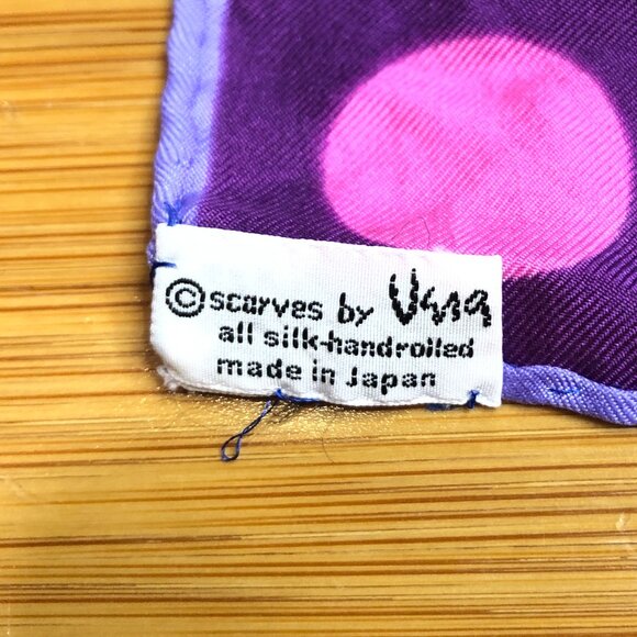 Vintage Vera Neumann Japanese Silk Scarf Pink Purple 60s 70s retro - Picture 4 of 7